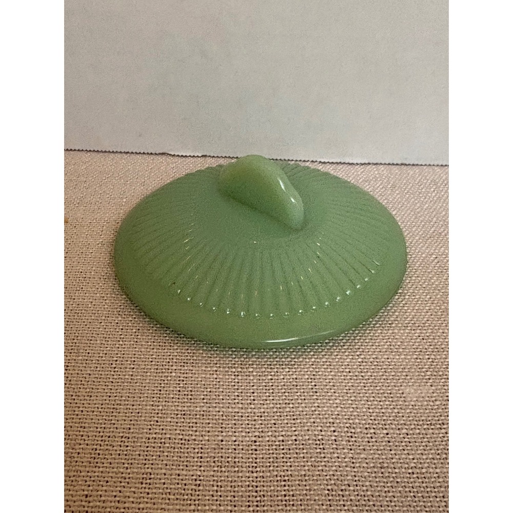 Fire-King Jadeite Jane Ray Ribbed Replacement Lid 3.5 Inch Sugar Bowl Canister